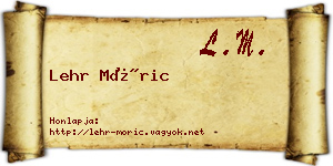 Lehr Móric névjegykártya